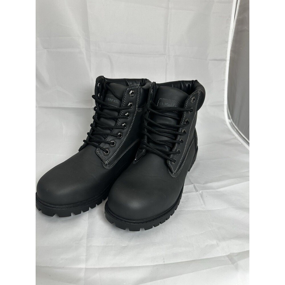 MENS US POLO ASSN BLACK BOOTS SHOES SIZE 10.5